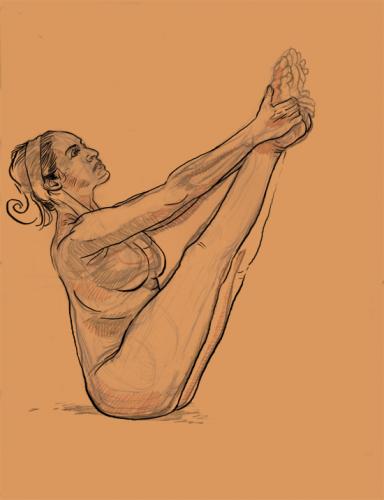 Cartoon: Aerobic Pose 2 (medium) by halltoons tagged aerobics,yoga,woman,stretch,pose,girl