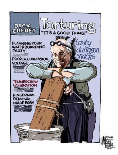 Cartoon: Cheney Mag (medium) by halltoons tagged cheney,torture,waterboarding,vice,president