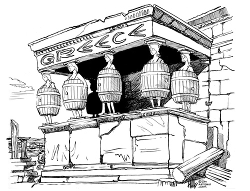 Cartoon: Debt Porch (medium) by halltoons tagged greece