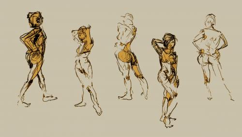 Cartoon: Digital gesture drawings (medium) by halltoons tagged digital,figure,drawing,sketch,photoshop,woman,model,girl