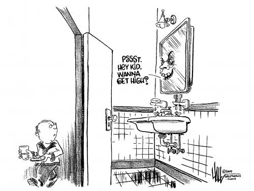 Cartoon: M.C. Pusher (medium) by halltoons tagged drugs,prescription,kids,dealers