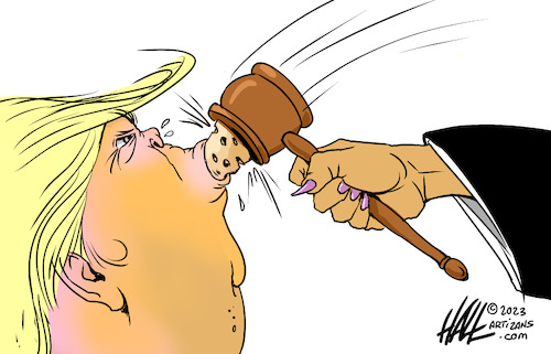 Cartoon: Plugged (medium) by halltoons tagged trump,court,judge,gag,order,trump,court,judge,gag,order