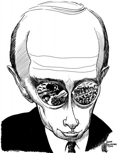 Cartoon: Putins Eyes (medium) by halltoons tagged putin,russia,soviet,world