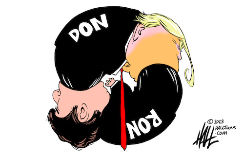 Cartoon: Ron and Don (medium) by halltoons tagged desantis,trump,president,election,republican,desantis,trump,president,election,republican