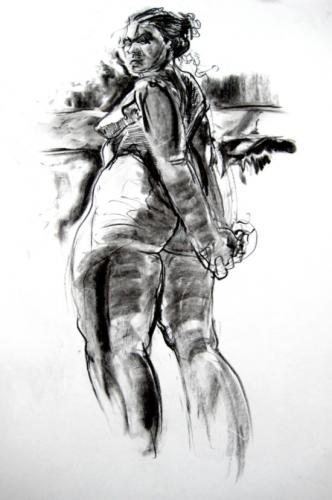 Cartoon: Rosetta from Below (medium) by halltoons tagged figure,study,drawing,charcoal