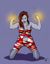 Cartoon: Female Comic Hero (small) by halltoons tagged comic,manga,female,girl