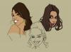 Cartoon: Female Head studies (small) by halltoons tagged women,poses,manga