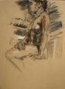 Cartoon: Figure Sketch on Cardboard 1 (small) by halltoons tagged figure drawing sketch nude