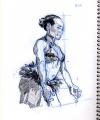 Cartoon: Hula video still study 3 (small) by halltoons tagged hula,dancer,hawaii,woman,dance,exotic,tropics