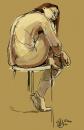 Cartoon: Model on a stool (small) by halltoons tagged digital,figure,drawing,sketch,photoshop,woman,model,girl