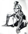 Cartoon: Reclining Model 2 (small) by halltoons tagged model,charcoal,woman,pose,drawing