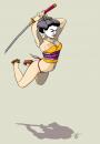 Cartoon: Samurai Geisha (small) by halltoons tagged samurai,geisha,manga,girl