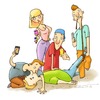 Cartoon: first aid (small) by sfepa tagged phone,aid,beholder,photo,accident