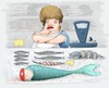 Cartoon: fish shop (small) by sfepa tagged mermaid