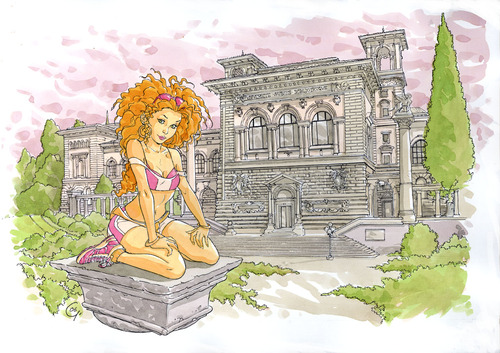 Cartoon: Pinup portfolio for Lausanne (medium) by giuliodevita tagged giulio,de,vita