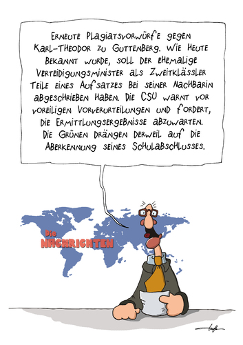 Cartoon: Abgeschrieben (medium) by luftzone tagged abgeschrieben,plagiat,karl,theodor,zu,guttenberg,ex,verteidigungsminister,politik,nachrichten,aufsatz,schulabschluss,aberkennung,plagiat,guttenberg,verteidigungsminister,rücktritt