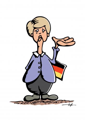 Angela Merkel sagt Hallo Angela Merkel sagt Hallo