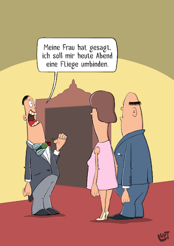 Cartoon: Fliege (medium) by luftzone tagged thomas,luft,cartoon,lustig,fliege,flachwitz,theater,oper,mann,frau,paar,thomas,luft,cartoon,lustig,fliege,flachwitz,theater,oper,mann,frau,paar