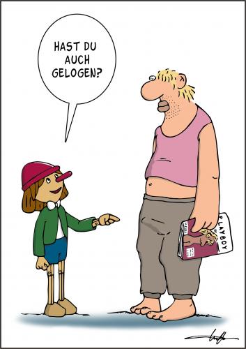 Cartoon: Gelogen (medium) by luftzone tagged pinoccio,cartoon,mann,erotik,playboy,holzpuppe,pinocchio,zeichentrickfigur,naivität,märchen,kinder,lügen,wahrheit,playboy,zeitschrift,befriedigung,holzpuppe,ständer,errektion,nase,wachsen,glied,penis,geschlechtsteil