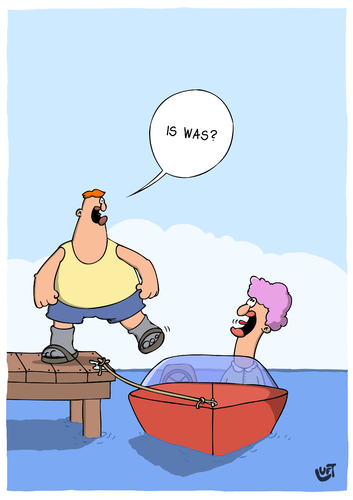 Cartoon: Is was? (medium) by luftzone tagged cartoon,thomas,luft,lustig,boot,dick,fett,schwer,mann,frau,cartoon,thomas,luft,lustig,boot,dick,fett,schwer,mann,frau