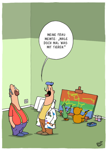 Cartoon: Malen (medium) by luftzone tagged thomas,luft,cartoon,lustig,malen,tiere,teddy,bär,maler,künstler,pinsel,leinwand,kunst,thomas,luft,cartoon,lustig,malen,tiere,teddy,bär,maler,künstler,pinsel,leinwand,kunst