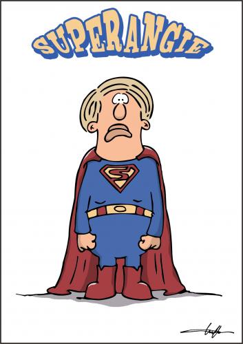 Cartoon: Superangie (medium) by luftzone tagged superangie,bundeskanzlerin,angela,merkel,superman,angela merkel,cdu,bundeskanzler,bundekanzlerin,kanzler,superman,superheld,held,comic,power,macht,angela,merkel