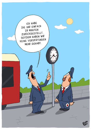 Cartoon: Uhrzeit (medium) by luftzone tagged thoms,luft,cartoon,lustig,uhrzeit,bahnhof,schaffner,deutsche,bahn,pünktlichkeit,pünktlich,bahnsteig,uhr,zeit,thoms,luft,cartoon,lustig,uhrzeit,bahnhof,schaffner,deutsche,bahn,pünktlichkeit,pünktlich,bahnsteig,uhr,zeit