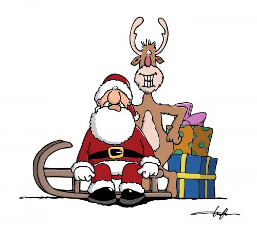 Weihnachtsmann mit Elch Weihnachtsmann mit Elch