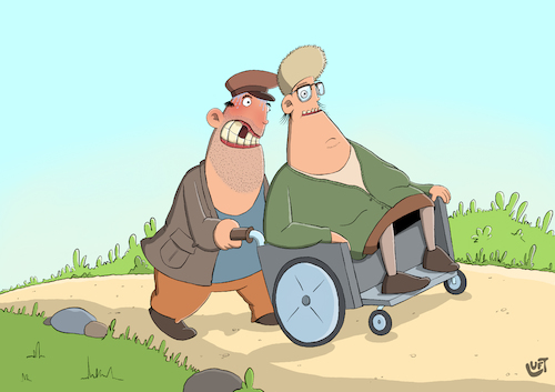 Cartoon: Wer liebt der schiebt (medium) by luftzone tagged thomas,luft,cartoon,lustig,rollstuhl,schieben,mann,frau,wheelchair,schwitzen,berg,anstrengung,liebe,alter,oma,opa,thomas,luft,cartoon,lustig,rollstuhl,schieben,mann,frau,wheelchair,schwitzen,berg,anstrengung,liebe,alter,oma,opa