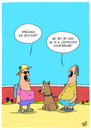 Cartoon: Deutsch (small) by luftzone tagged thomas,luft,cartoon,lustig,tourist,urlaub,deutsch,hund,schäferhund,sprache,mann,frau