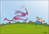 Cartoon: Eierjagd (small) by luftzone tagged easter ei hase rabbit egg osterhase cartoon pinsel malen paint farbe colour 