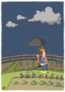 Cartoon: Gießen (small) by luftzone tagged cartoonalarm,cartoon,thomas,luft,luftzone,humor,comic,spaß,lustig,freude,lachen,comedy,lacher,brüller,zeichnung,sprechblase,karikatur,regen,unwetter,wetter,schirm,regenschirm,beet,salat,pflanzen,anpflanzungen,mann,gärtner,zaun,blumen,rüben,weg,rasen,gießk