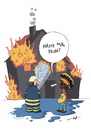 Cartoon: Haste mal Feuer (small) by luftzone tagged cartoonalarm cartoon thomas luft luftzone humor comic spaß lustig freude lachen comedy lacher brüller zeichnung sprechblase karikatur feuer feuerwehrmann brand brandmeister löschen haus jamaikaner joint zigarette mütze wasser löschwasser rasterzöpfe helm