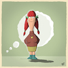 Cartoon: Mädchen (small) by luftzone tagged thomas,luft,cartoon,illustration,mädchen,girl,haare,rot,zopf,zöpfe,rock,kette