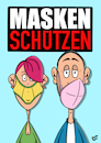 Cartoon: Masken schützen (small) by luftzone tagged thomas,luft,cartoon,lustig,gesundheit,infektion,pandemie,epidemie,masken,atemschutzmasken,gesichtsmasken,mann,frau,corona,covid,19