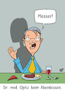 Cartoon: Messer (small) by luftzone tagged thomas,luft,cartoon,lustig,arzt,chirurg,doktor,essen,messer,arbeit,frau,brille