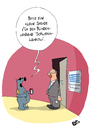 Cartoon: Spende (small) by luftzone tagged cartoonalarm,cartoon,thomas,luft,luftzone,humor,comic,spaß,lustig,freude,lachen,comedy,lacher,brüller,zeichnung,sprechblase,karikatur,botschaft,griechenland,blindgänger,spende,dose,mann,maulwurf,sonnenbrille,brille,tür,anzug,betteln