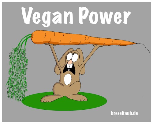 Cartoon: Vegan Power (medium) by brezeltaub tagged vegan,power,veganer,veganizer,vegetarier,vegetarische,ernährung,hype,trend,vegane,lebensmittel,super,food,hase,kaninchen,brezeltaub,gewichtheber,bodybuilder,bodybuilding,sport,nicht,tierisch