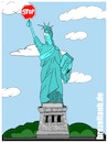 Cartoon: Einreiseverbot USA - entry ban (small) by brezeltaub tagged miss,liberty,freiheitsstatue,donald,trump,präsident,president,usa,united,states,of,america,democracy,monopoly,brezeltaub,einreiseverbot,muslime,mauer,mexico,mauerbau,illegale,einwanderer,entry,ban,us