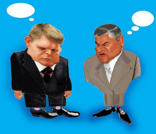 Cartoon: Robert Fico vs. Jan Slota (medium) by Pajo82 tagged fico,robert,vs,jan,slota