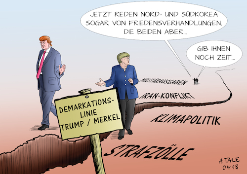 Demarkationslinie Trump Merkel Demarkationslinie Trump Merkel