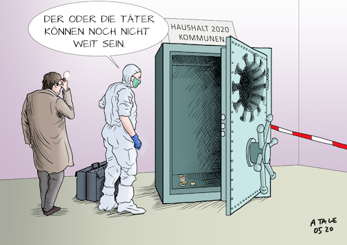 Cartoon: Einbruch bei den Steuereinnahmen (medium) by Ago tagged steuerschätzung,finanzministerium,einbruch,einnahmen,gewerbesteuern,belastung,gemeinden,städte,coronavirus,lungenkrankheit,infektion,pandemie,weltweit,covid,neunzehn,wirtschaft,folgen,rezession,einsparungen,kürzungen,investitionen,tresor,raub,spurensicherung,inspektor,columbo,tatort,politik,caricature,karikatur,cartoon,pressezeichnung,illustration,tale,agostino,natale,steuerschätzung,finanzministerium,einbruch,einnahmen,gewerbesteuern,belastung,gemeinden,städte,coronavirus,lungenkrankheit,infektion,pandemie,weltweit,covid,neunzehn,wirtschaft,folgen,rezession,einsparungen,kürzungen,investitionen,tresor,raub,spurensicherung,inspektor,columbo,tatort,politik,caricature,karikatur,cartoon,pressezeichnung,illustration,tale,agostino,natale