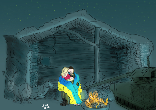 Cartoon: Eine Weihnachtsgeschichte (medium) by Ago tagged russland,präsident,wladimir,putin,ukraine,krise,angriffskrieg,konfrontation,annektierung,kriegsgebiete,weihnachten,krippe,maria,joseph,jesus,esel,ochse,panzer,flagge,heimat,zersaust,zerstörung,politik,caricature,karikatur,cartoon,pressezeichnung,illustration,ago,agostino,natale,russland,präsident,wladimir,putin,ukraine,krise,angriffskrieg,konfrontation,annektierung,kriegsgebiete,weihnachten,krippe,maria,joseph,jesus,esel,ochse,panzer,flagge,heimat,zersaust,zerstörung,politik,caricature,karikatur,cartoon,pressezeichnung,illustration,ago,agostino,natale