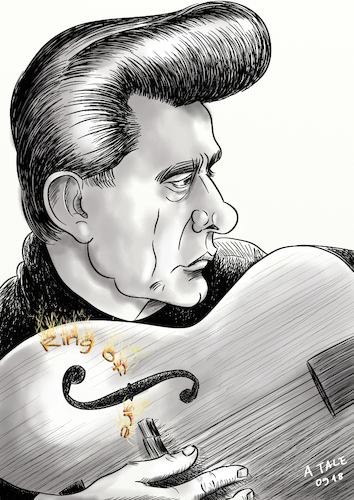 Johnny Cash Karikatur Johnny Cash Karikatur