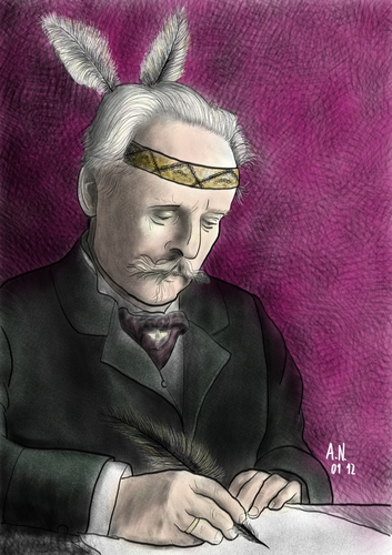 Cartoon: Karl May (medium) by Ago tagged old,winnetou,bild,karikatur,porträt,schriftsteller,may,karl,shatterhand,western,abenteuerromane