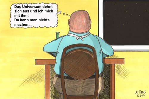 Cartoon: Das Universum dehnt sich aus (medium) by Ago tagged diät,essen,bang,big,universum,weltall,space,eat,fat,dick,food,fast