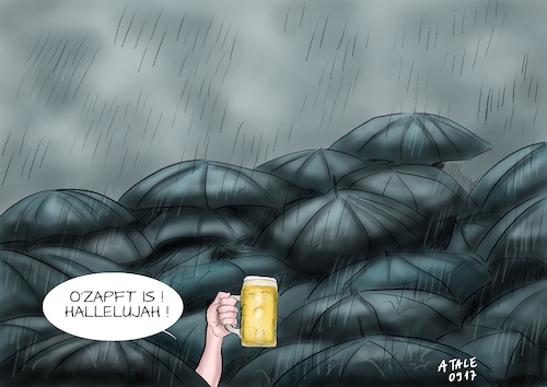 Cartoon: Oktoberfest (medium) by Ago tagged wiesn,oktoberfest,2017,himmel,ozapft,beginn,start,schlechtes,wetter,regen,dauerregen,tief,thomas,herbst,regenschirme,biermaß,krug,münchen,volksfest,festzelte,karikatur,cartoon,illustration,tale,agostino,natale,wiesn,oktoberfest,2017,himmel,ozapft,beginn,start,schlechtes,wetter,regen,dauerregen,tief,thomas,herbst,regenschirme,biermaß,krug,münchen,volksfest,festzelte,karikatur,cartoon,illustration,tale,agostino,natale