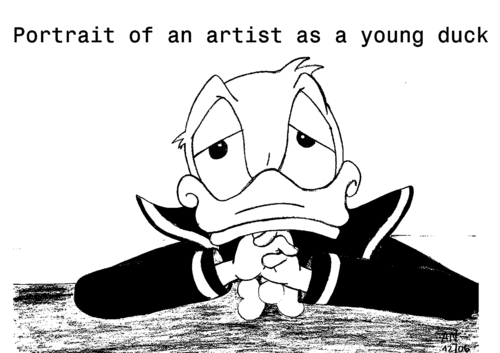 Cartoon: Duck-Portrait (medium) by Ago tagged artist,portrait,ente,disney,walt,duck,donald,joyce,james