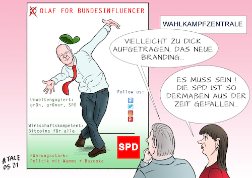 Cartoon: SPD Relaunch (medium) by Ago tagged spd,sozialdemokraten,bundesparteitag,virtuell,online,olaf,scholz,bestätigung,kanzlerkandidat,wahlchancen,umfragetief,niedergang,volkspartei,bedeutungslos,unzeitgemäß,akzeptanz,plakat,wahlkampf,slogan,modern,jungwähler,zukunftsthemen,konkurrenz,grünen,politik,caricature,karikatur,cartoon,pressezeichnung,illustration,tale,agostino,natale,spd,sozialdemokraten,bundesparteitag,virtuell,online,olaf,scholz,bestätigung,kanzlerkandidat,wahlchancen,umfragetief,niedergang,volkspartei,bedeutungslos,unzeitgemäß,akzeptanz,plakat,wahlkampf,slogan,modern,jungwähler,zukunftsthemen,konkurrenz,grünen,politik,caricature,karikatur,cartoon,pressezeichnung,illustration,tale,agostino,natale