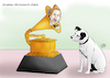 Cartoon: Adele Grammygewinnerin (small) by Ago tagged adele,musikerin,sängerin,grammy,verleihung,award,2017,mehrfache,gewinnerin,musikbranche,auszeichnung,trophäe,abräumen,bestes,album,25,lied,hello,pop,solo,performance,vocal,showbusiness,national,academy,recording,arts,künstler,komponisten,grammophon,hund,his,masters,voice,logo,anspielung,karikatur,illustration,cartoon,tale,agostino,natale